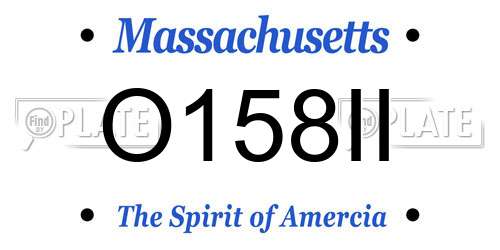 O158II Massachusetts License Plate