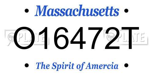 O16472T Massachusetts License Plate