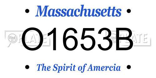O1653B Massachusetts License Plate