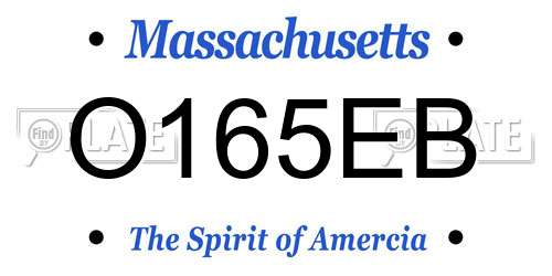 O165EB Massachusetts License Plate