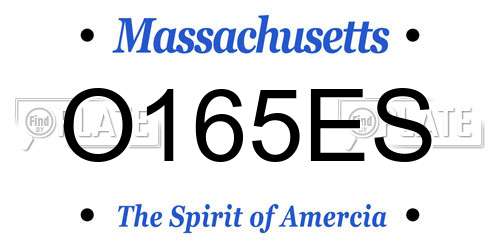 O165ES Massachusetts License Plate