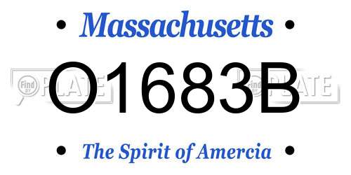 O1683B Massachusetts License Plate
