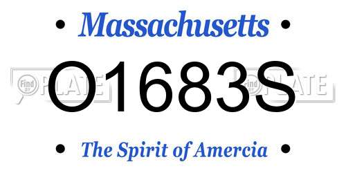O1683S Massachusetts License Plate