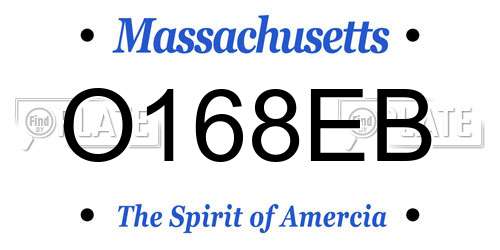 O168EB Massachusetts License Plate
