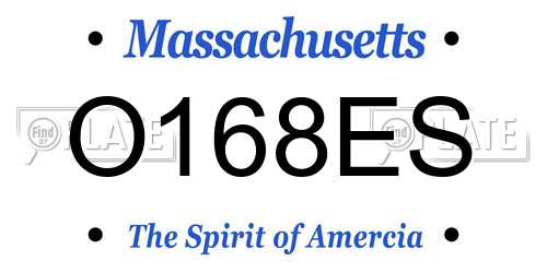 O168ES Massachusetts License Plate