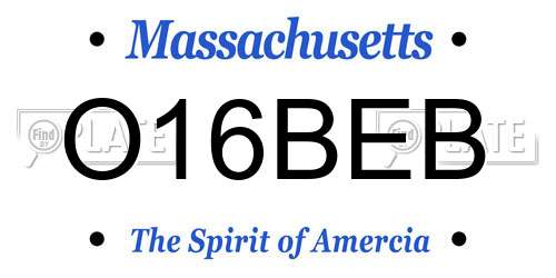 O16BEB Massachusetts License Plate