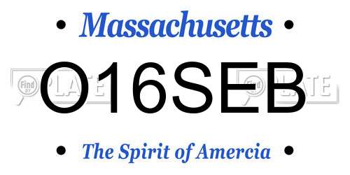 O16SEB Massachusetts License Plate
