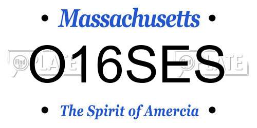 O16SES Massachusetts License Plate
