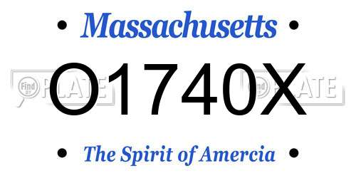 O1740X Massachusetts License Plate