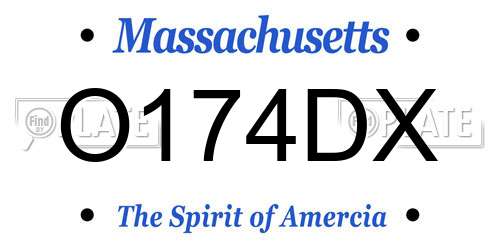 O174DX Massachusetts License Plate