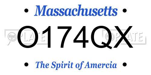 O174QX Massachusetts License Plate