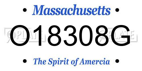 O18308G Massachusetts License Plate