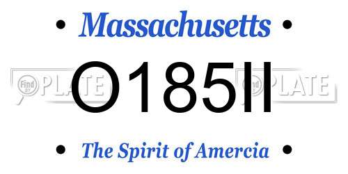 O185II Massachusetts License Plate