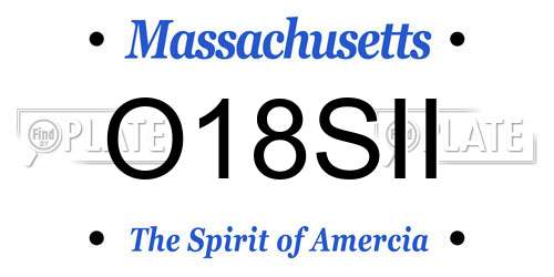 O18SII Massachusetts License Plate