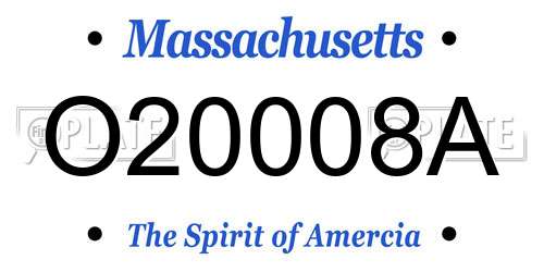 O20008A Massachusetts License Plate