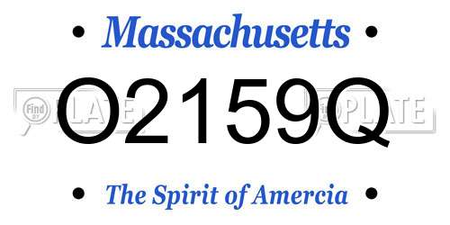 O2159Q Massachusetts License Plate