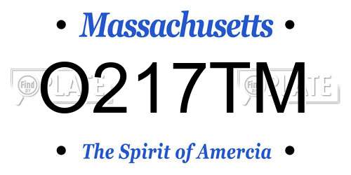 O217TM Massachusetts License Plate