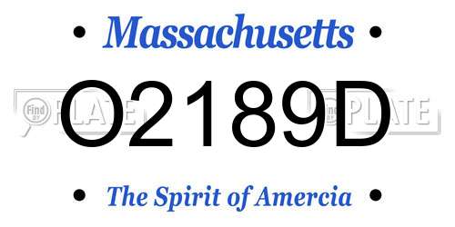 O2189D Massachusetts License Plate