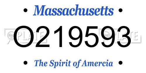 O219593 Massachusetts License Plate