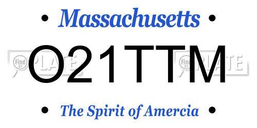 O21TTM Massachusetts License Plate
