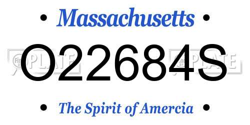 O22684S Massachusetts License Plate