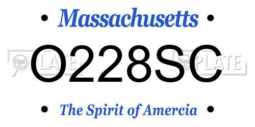 O228SC Massachusetts License Plate