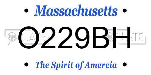 O229BH Massachusetts License Plate