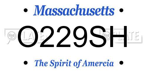 O229SH Massachusetts License Plate