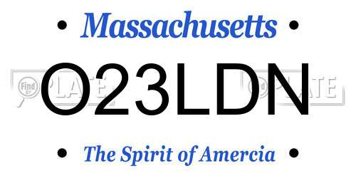 O23LDN Massachusetts License Plate