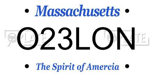 O23LON Massachusetts License Plate