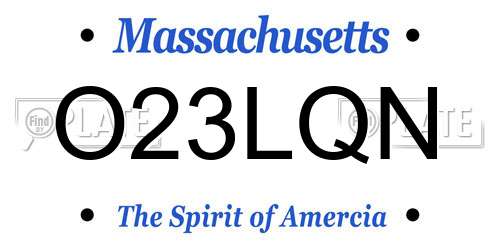 O23LQN Massachusetts License Plate