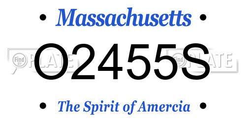 O2455S Massachusetts License Plate