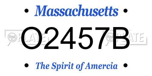O2457B Massachusetts License Plate