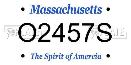 O2457S Massachusetts License Plate