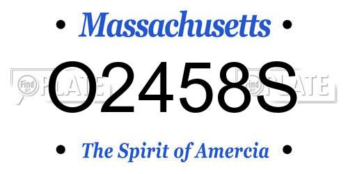 O2458S Massachusetts License Plate