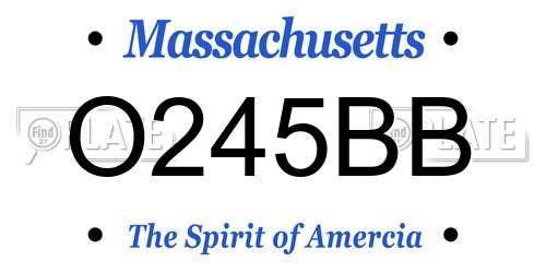 O245BB Massachusetts License Plate