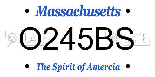 O245BS Massachusetts License Plate