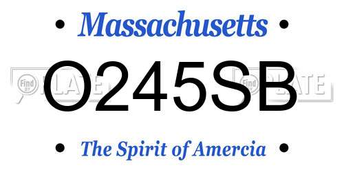 O245SB Massachusetts License Plate