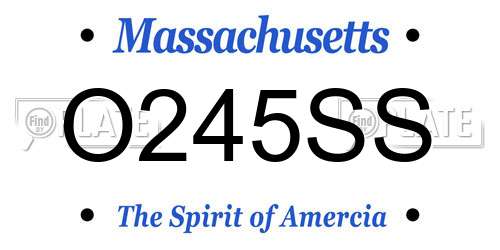 O245SS Massachusetts License Plate