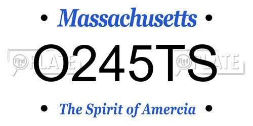 O245TS Massachusetts License Plate
