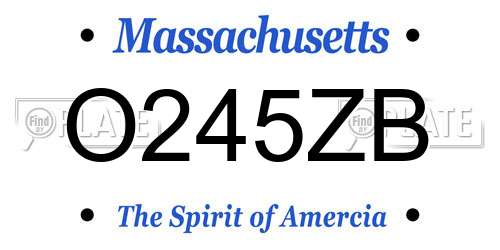 O245ZB Massachusetts License Plate