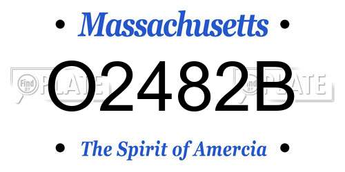O2482B Massachusetts License Plate