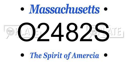 O2482S Massachusetts License Plate