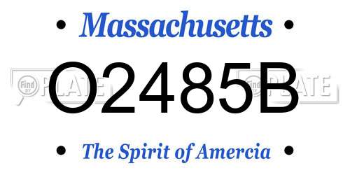 O2485B Massachusetts License Plate