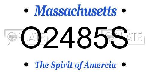 O2485S Massachusetts License Plate