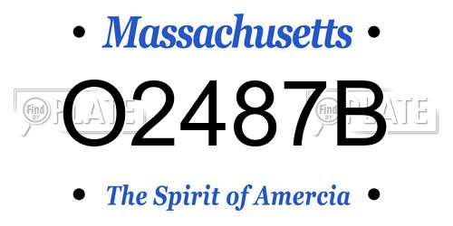 O2487B Massachusetts License Plate