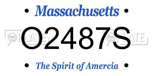 O2487S Massachusetts License Plate
