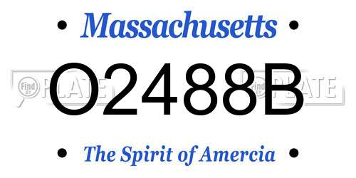 O2488B Massachusetts License Plate