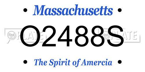 O2488S Massachusetts License Plate