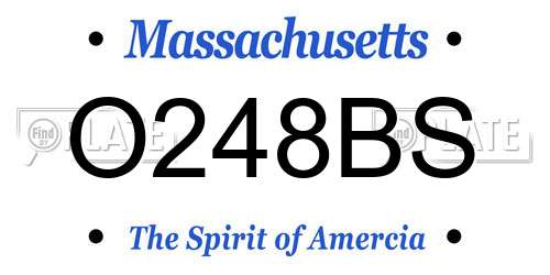 O248BS Massachusetts License Plate